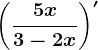 \left ( \frac5x3-2x \right )'