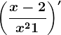 \left ( \fracx-2x^2+1 \right )'