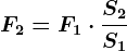 F2=F1\cdot \fracS2S1