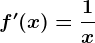 f'(x)=\frac1x