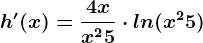 h'(x)=\frac4xx^2+5\cdot ln(x^2+5)