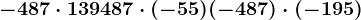 -487\cdot 139+487\cdot (-55)+(-487)\cdot (-195)