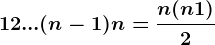1+2+...+(n-1)+n=\fracn(n+1)2
