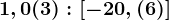 1,0(3):\left [-20,(6) \right ]