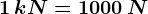 1\, kN= 1000\, N