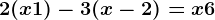 2(x+1)-3(x-2)=x+6