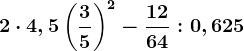 2\cdot 4,5+\left ( \frac35 \right )^2-\frac1264:0,625