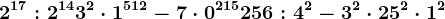 2^17:2^14+3^2 \cdot 1^512-7 \cdot 0^215+256:4^2-3^2 \cdot 2+5^2 \cdot 1^2