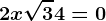 2x\sqrt3+4=0