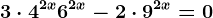 3\cdot 4^2x+ 6^2x-2\cdot 9^2x=0