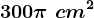 300\pi \, \, cm^2