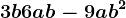 3b+6ab-9ab^2