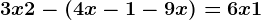 3x+2-(4x-1-9x)=6x+1
