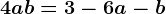 4ab=3-6a-b