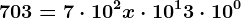 703=7 \cdot 10^2 + x \cdot 10^1+ 3 \cdot 10^0