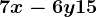 7x-6y+15