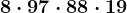 8 \cdot 9 + 7 \cdot 8 + 8 \cdot 19