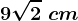 9\sqrt2\ cm