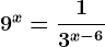 9^x=\frac13^x-6