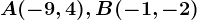 A(-9,4), B(-1,-2)