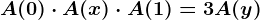 A(0)\cdot A(x)\cdot A(1)=3A(y)