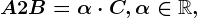 A+2B=\alpha \cdot C, \alpha \in \mathbbR,