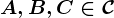 A,B,C\in \mathcalC
