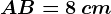 AB= 8\, cm