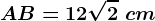 AB=12\sqrt2\ cm