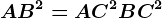 AB^2=AC^2+BC^2