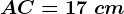 AC= 17\ cm