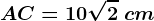 AC=10\sqrt2\ cm