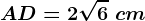 AD=2\sqrt6\ cm