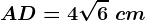 AD=4\sqrt6\ cm