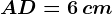 AD = 6\, cm