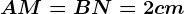 AM = BN = 2cm
