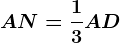 AN=\frac13AD