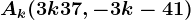 Ak(3k+37,-3k-41)