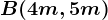 B(4m,5m)