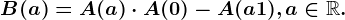 B(a)=A(a)\cdot A(0)-A(a+1),a\in \mathbbR.