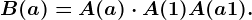 B(a)=A(a)\cdot A(1)+A(a+1).