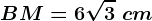 BM=6\sqrt3\ cm