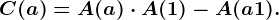 C(a)=A(a)\cdot A(1)-A(a+1).