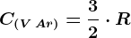 C\left ( V \: Ar \right )=\frac32\cdot R