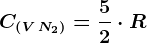 C\left ( V \: N2 \right )=\frac52\cdot R