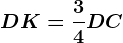 DK=\frac34DC