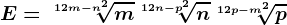 E=\sqrt[1+2m-n^2]m+\sqrt[1+2n-p^2]n+\sqrt[1+2p-m^2]p