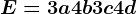 E=3a+4b+3c+4d