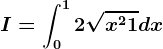 I=\int0^12\sqrtx^2+1dx
