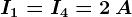 I1=I4=2\: A